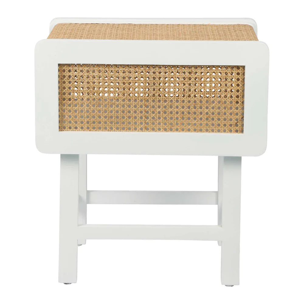 Zoe Bedside Table Sungkai Wood - Off White