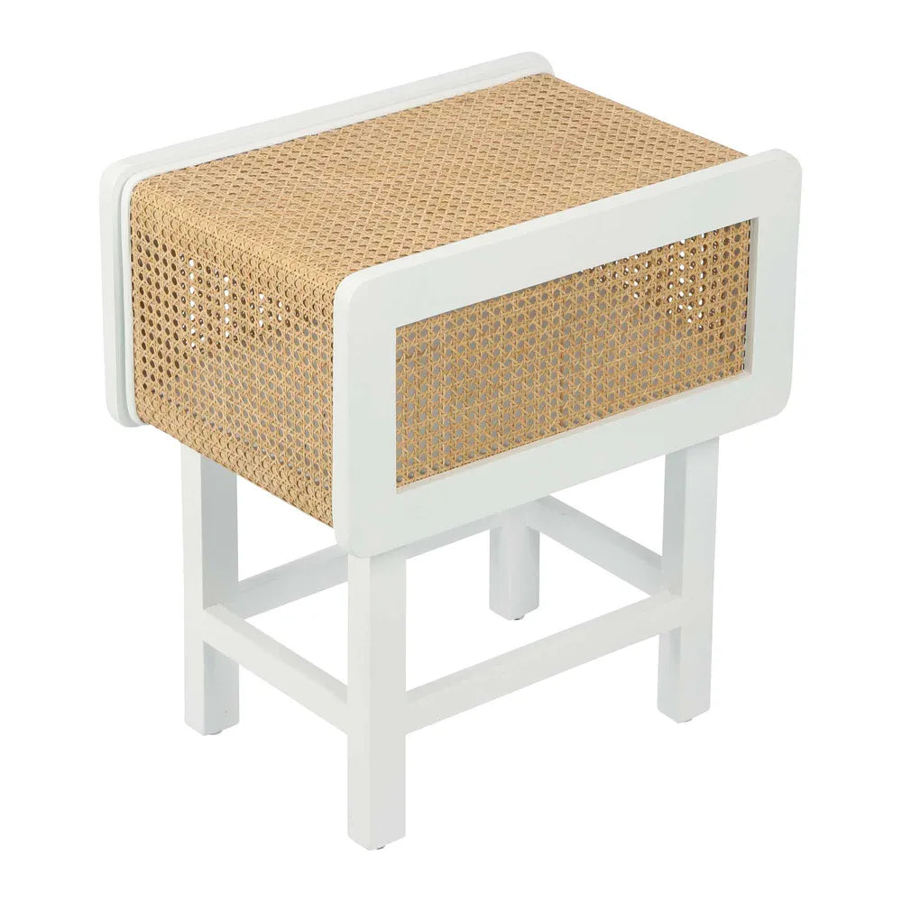 Zoe Bedside Table Sungkai Wood - Off White