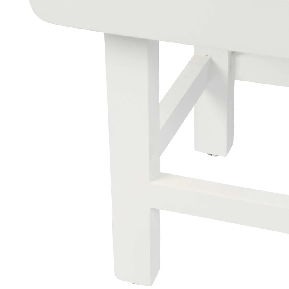 Zoe Bedside Table Sungkai Wood - Off White