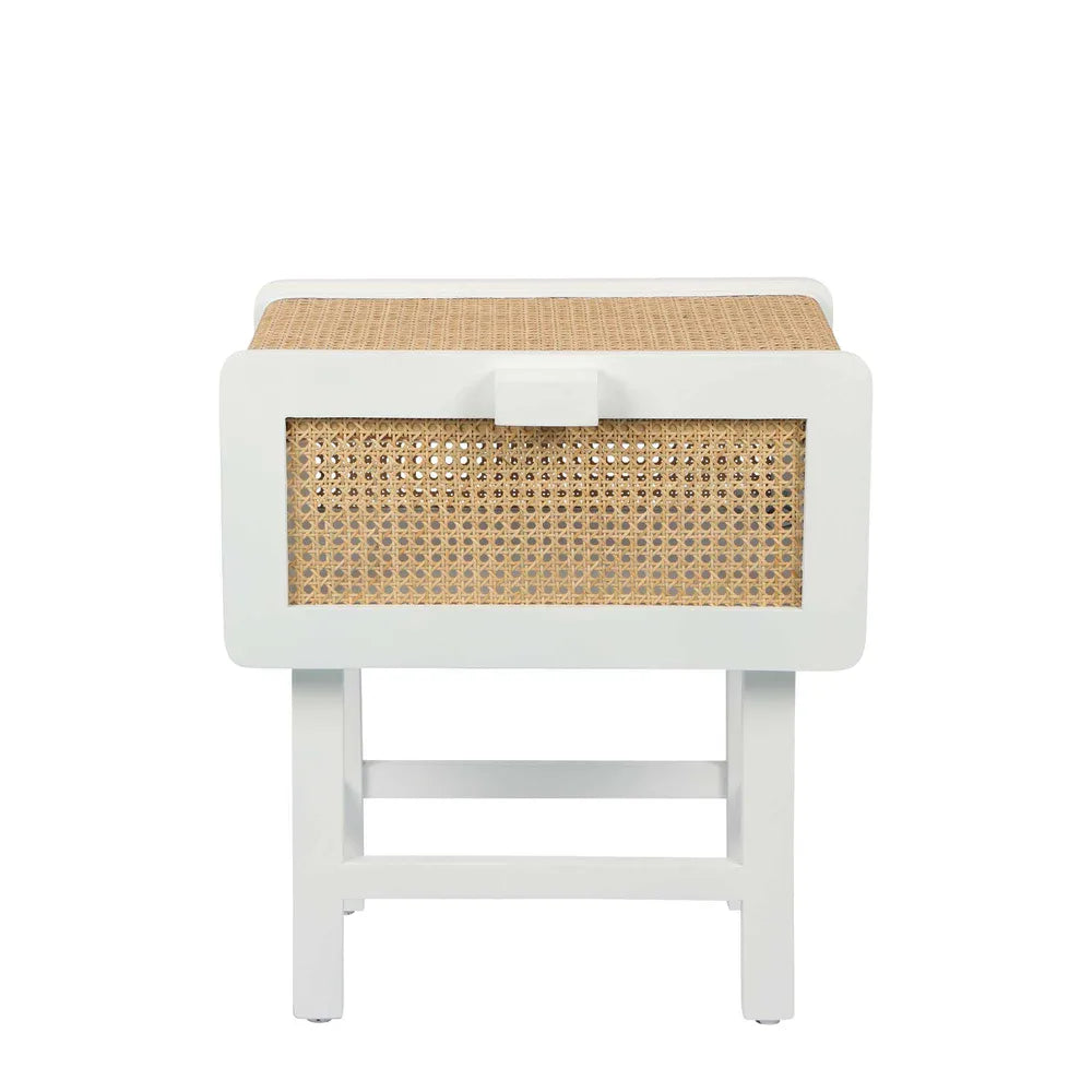 Zoe Bedside Table Sungkai Wood - Off White