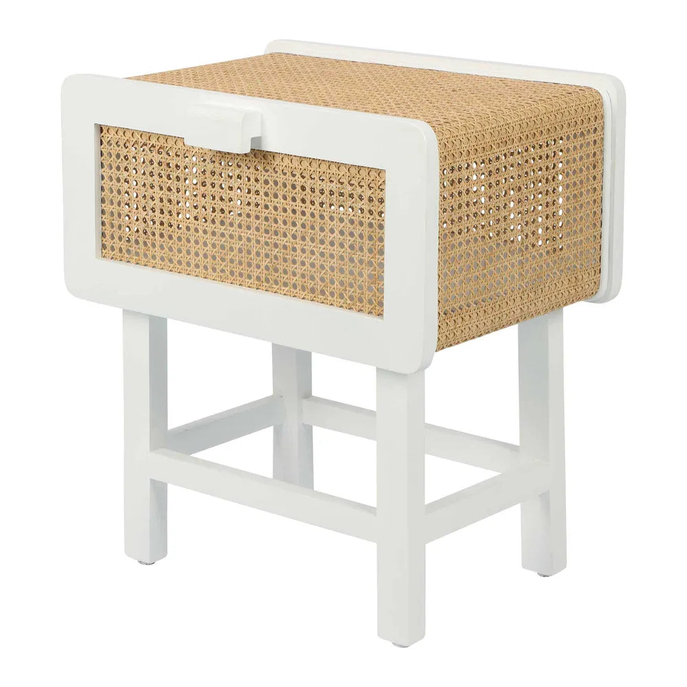 Zoe Bedside Table Sungkai Wood - Off White