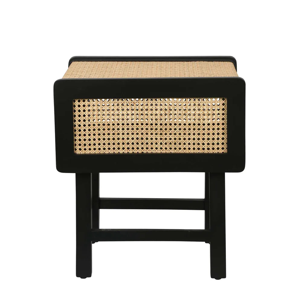 Zoe Bedside Table Sungkai Wood - Black