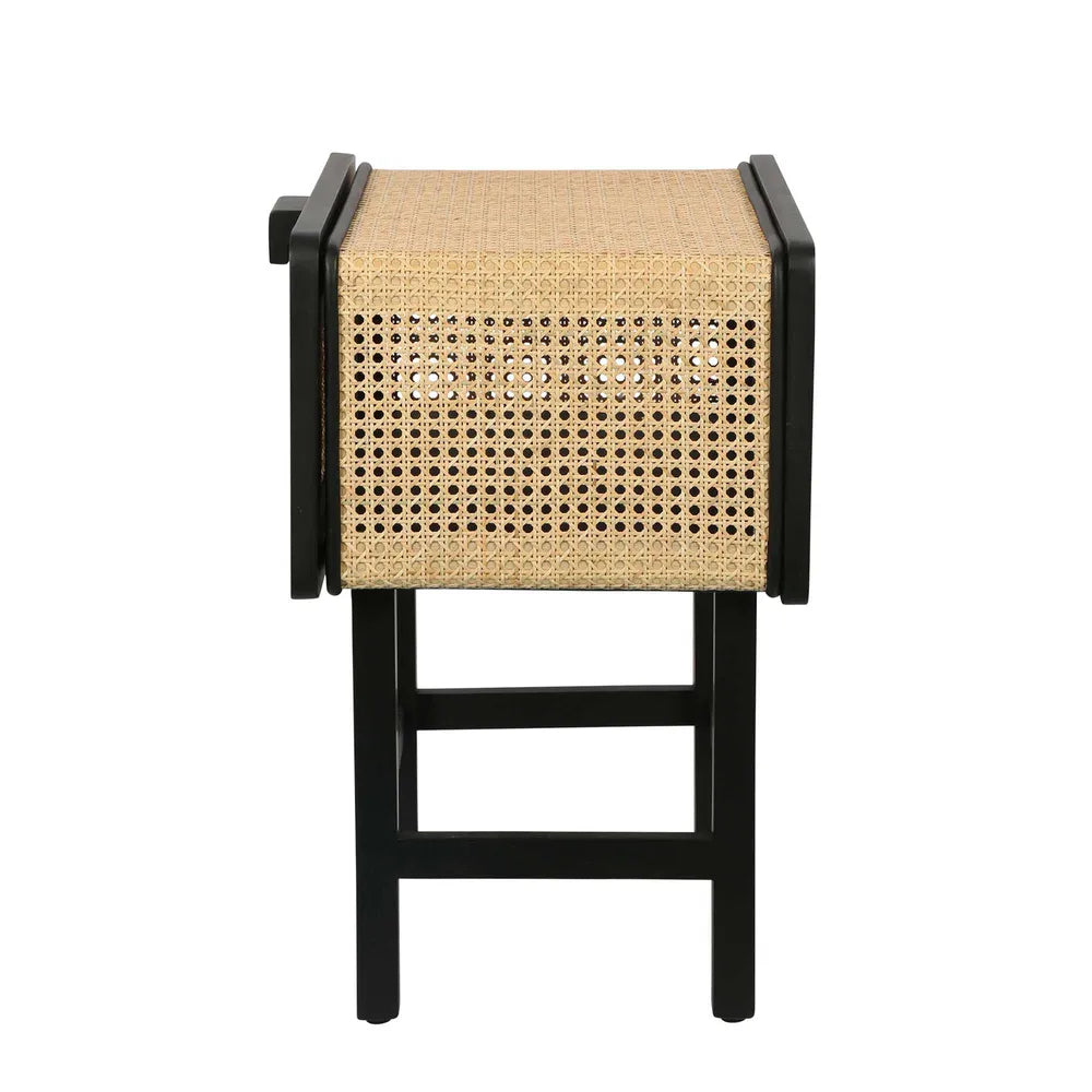 Zoe Bedside Table Sungkai Wood - Black