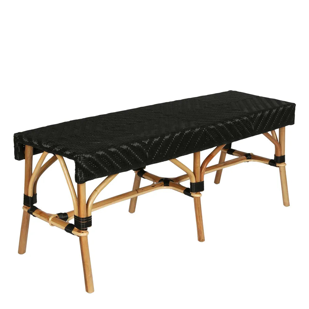 Missoli Rattan Bench - Black