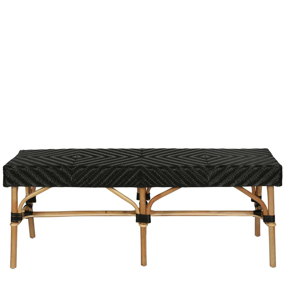 Missoli Rattan Bench - Black