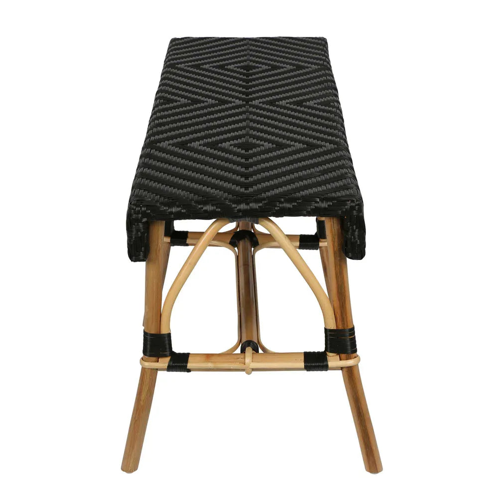 Missoli Rattan Bench - Black