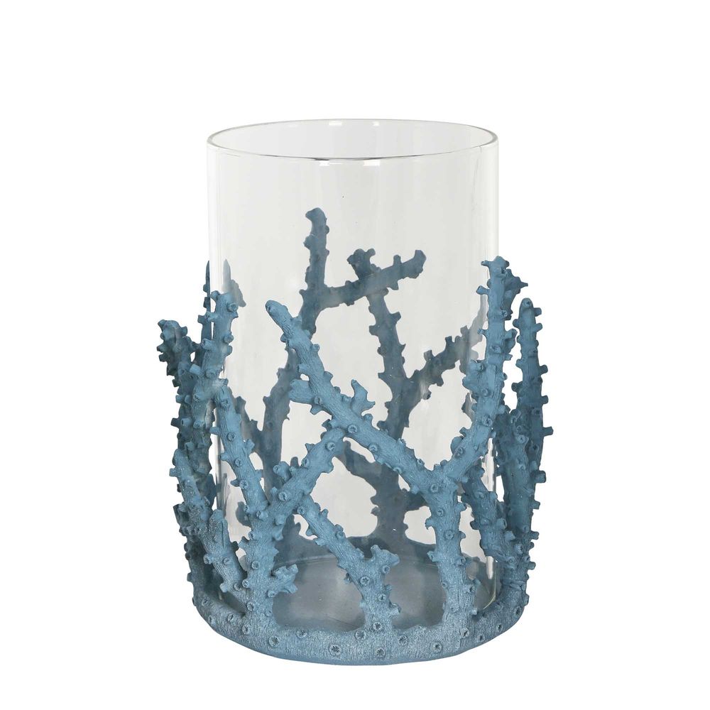 Coral Candle Holder Large Blue
