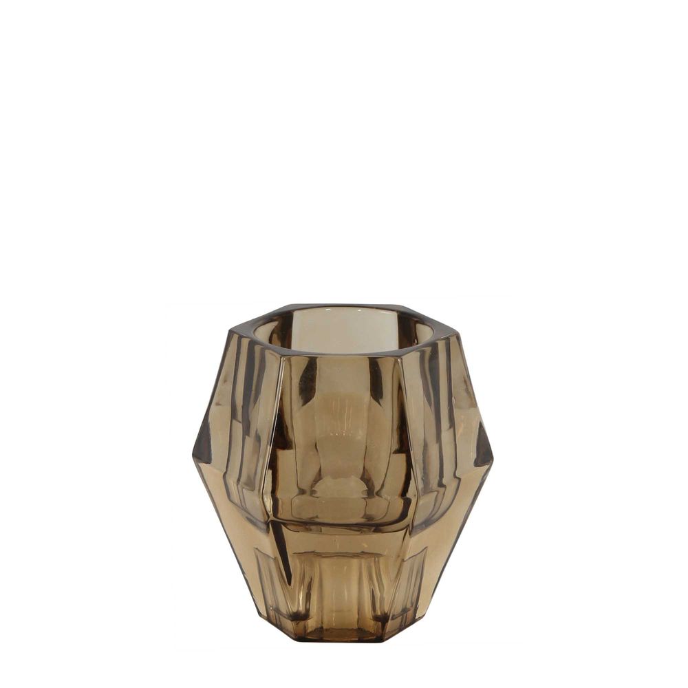 Manon Glass Candle Stand Light Brown