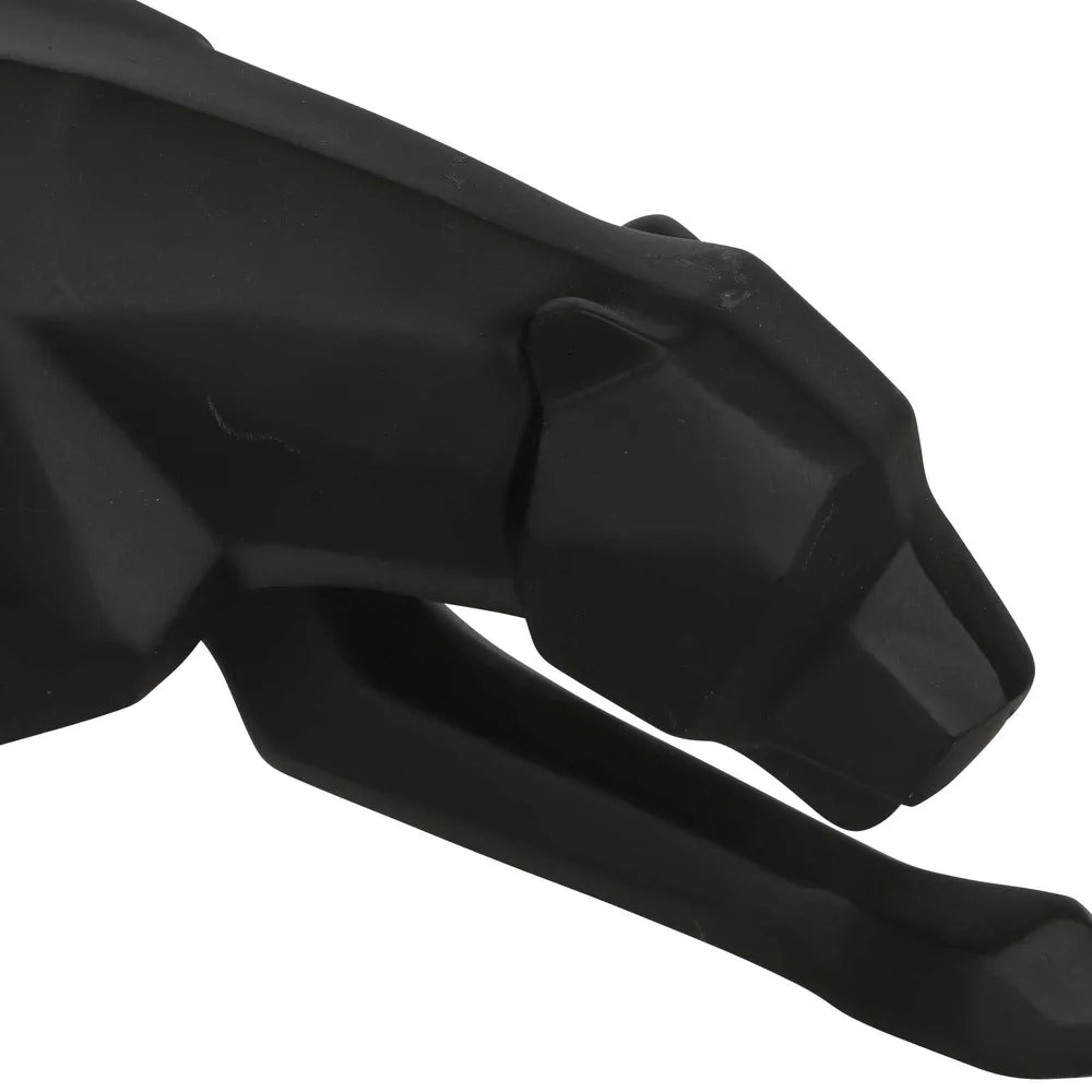 Singa Polyresin Leopard Sculpture - Black