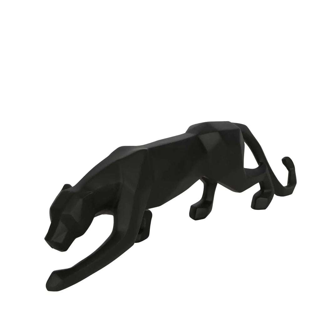 Singa Polyresin Leopard Sculpture - Black