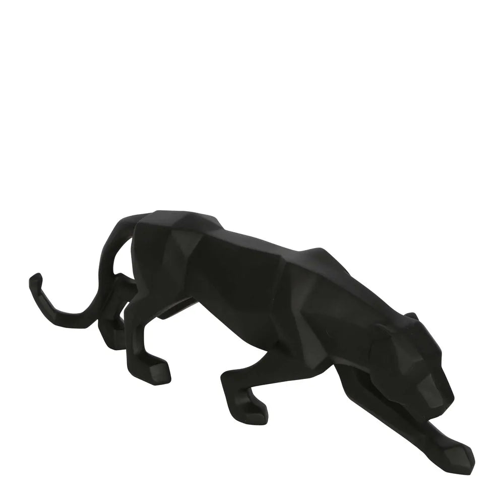 Singa Polyresin Leopard Sculpture - Black