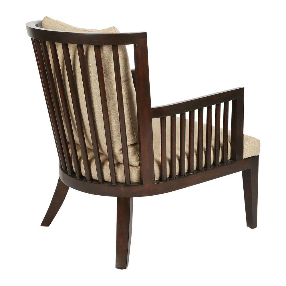 Audrina Mahogany Wood Lounge Chair - Natural Colour