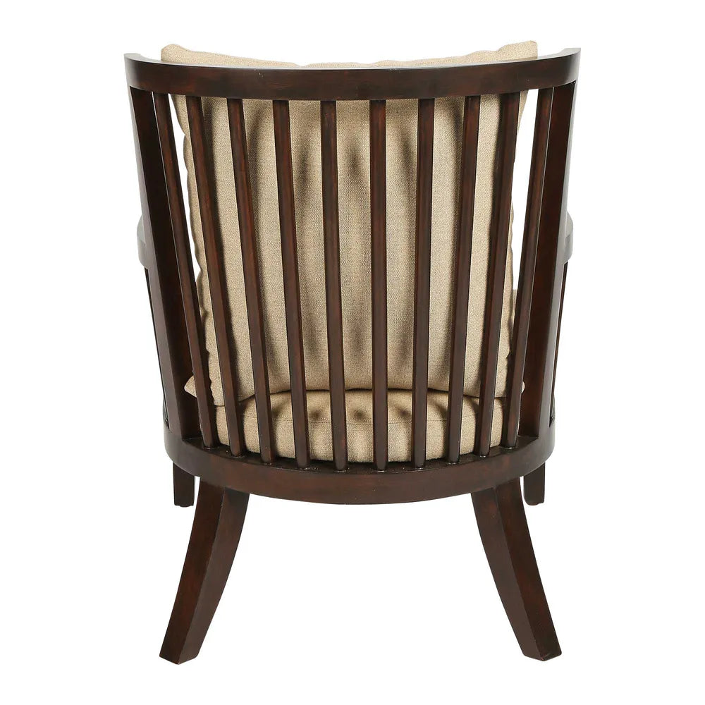 Audrina Mahogany Wood Lounge Chair - Natural Colour