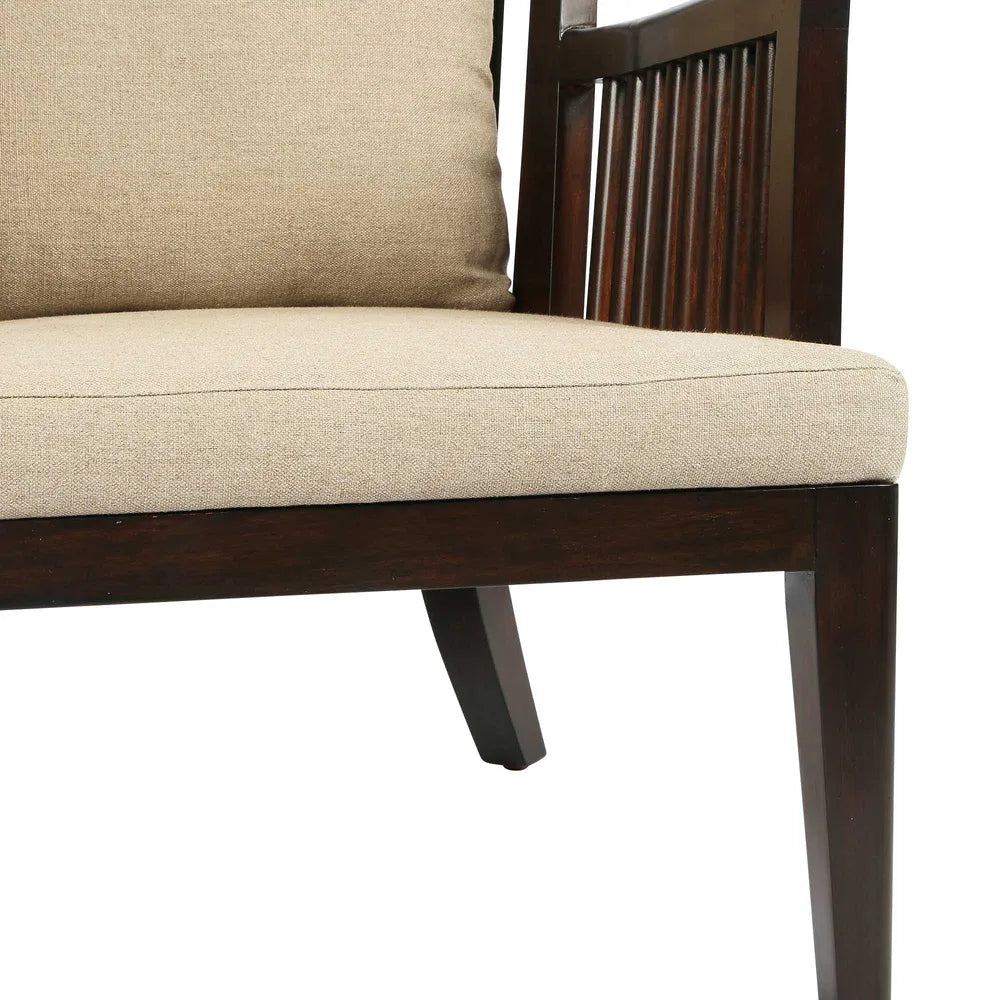 Audrina Mahogany Wood Lounge Chair - Natural Colour