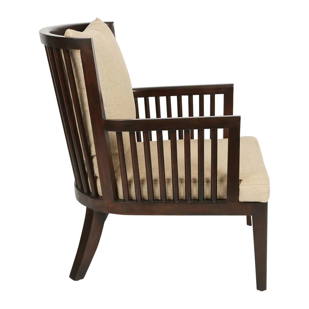 Audrina Mahogany Wood Lounge Chair - Natural Colour