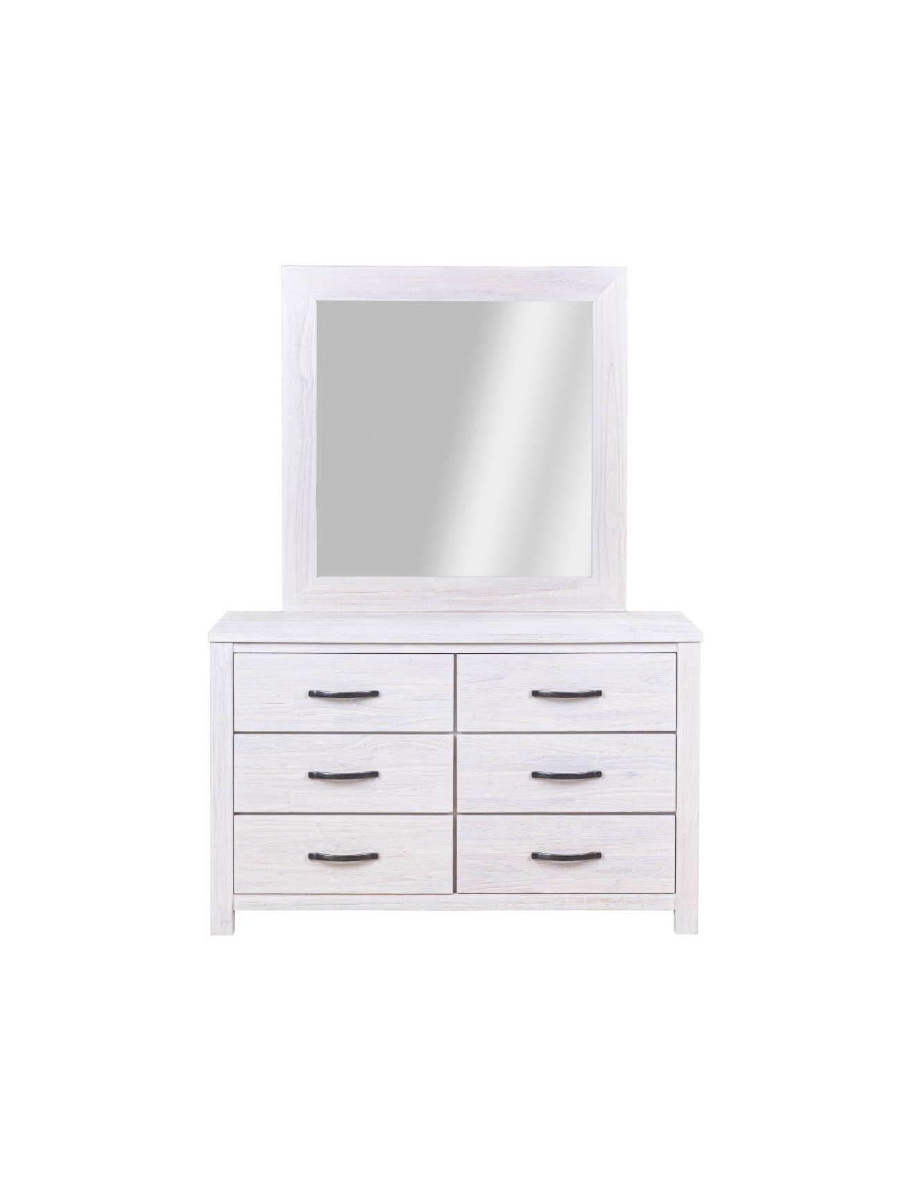 Florida Mirror & Dresser Set - White Ash