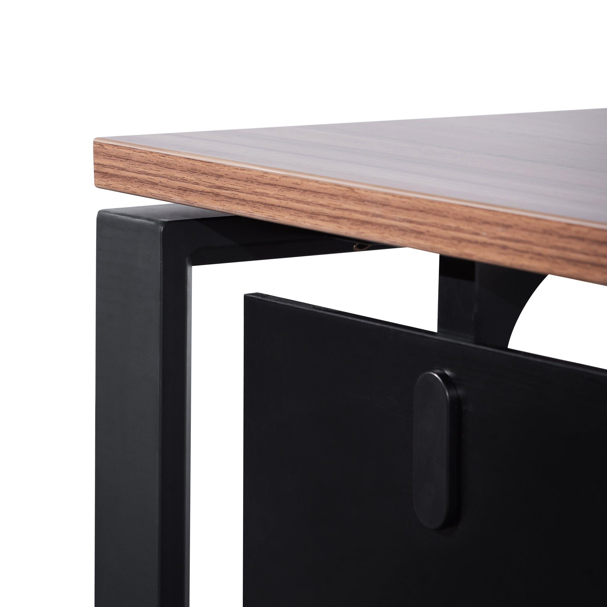 1.6m Single Seater Walnut Office Desk - Black Legs - image 10