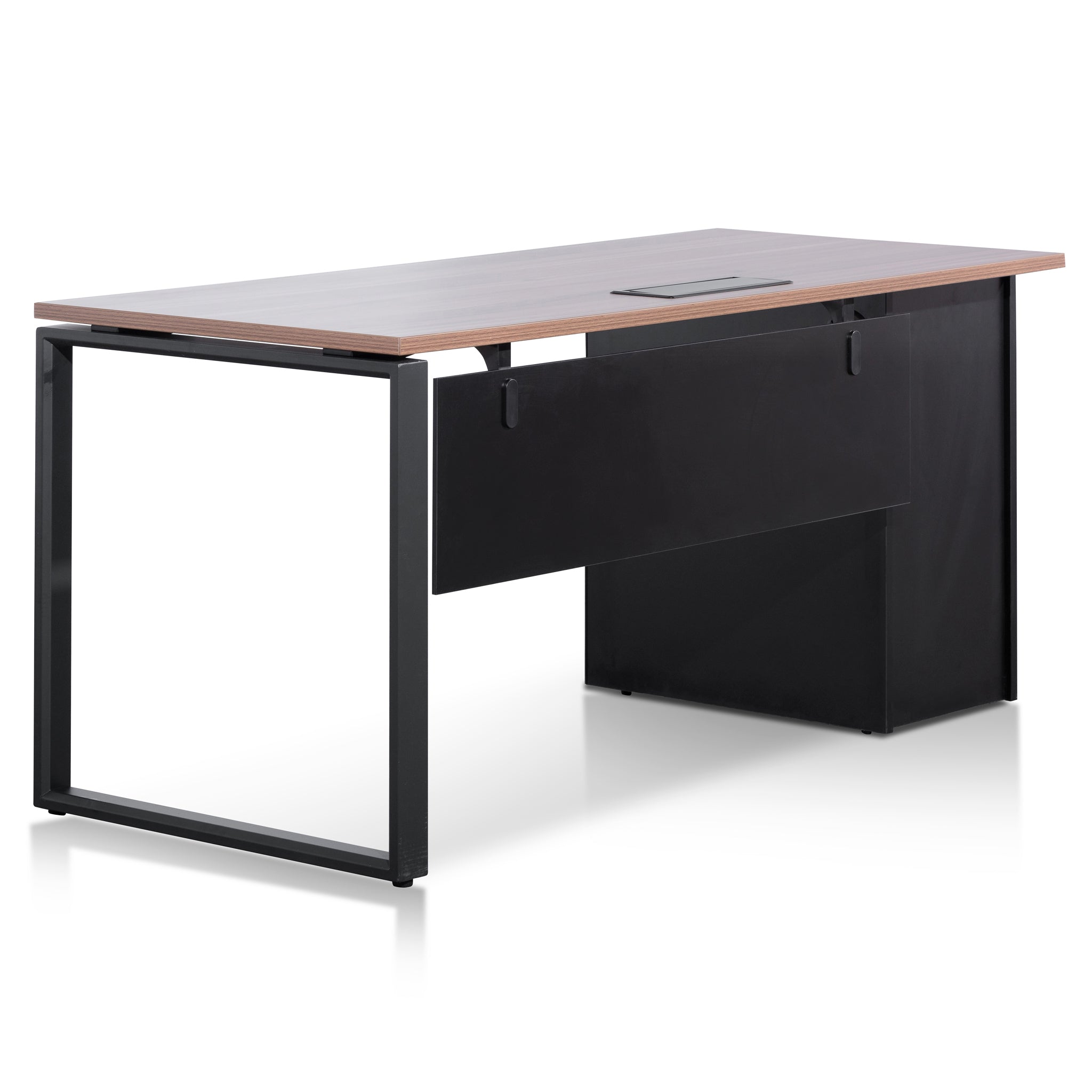 1.6m Single Seater Walnut Office Desk - Black Legs - image 2