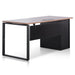 1.6m Single Seater Walnut Office Desk - Black Legs - image 2