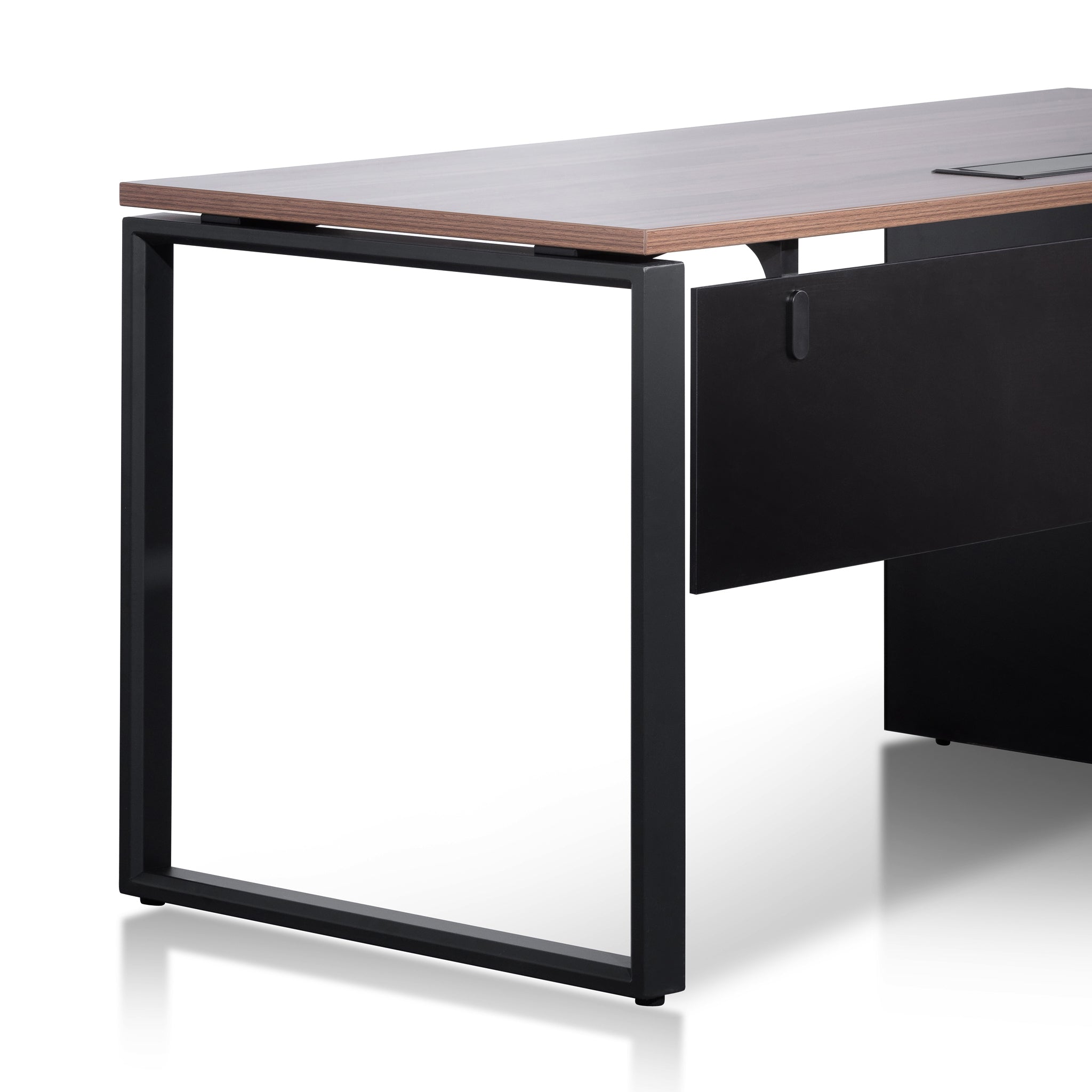 1.6m Single Seater Walnut Office Desk - Black Legs - image 4