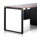 1.6m Single Seater Walnut Office Desk - Black Legs - image 4