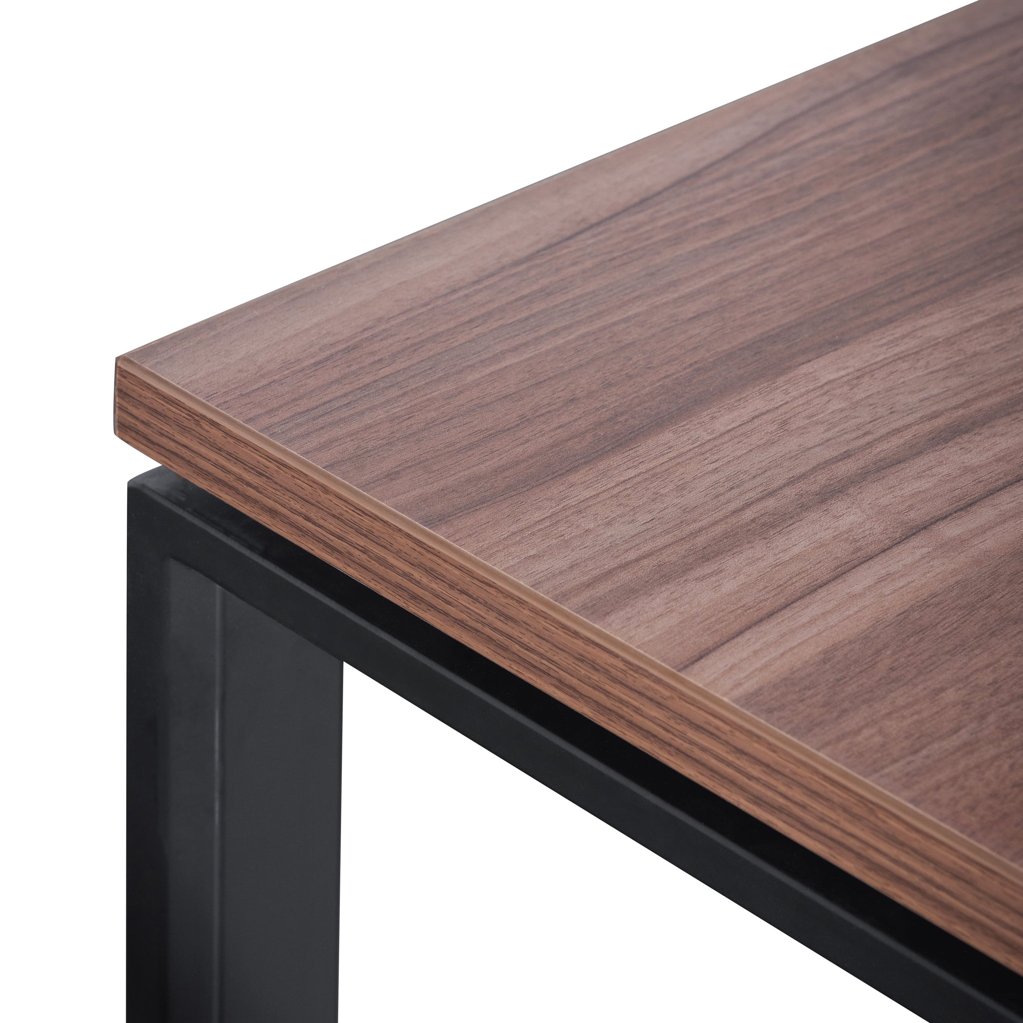1.6m Single Seater Walnut Office Desk - Black Legs - image 5