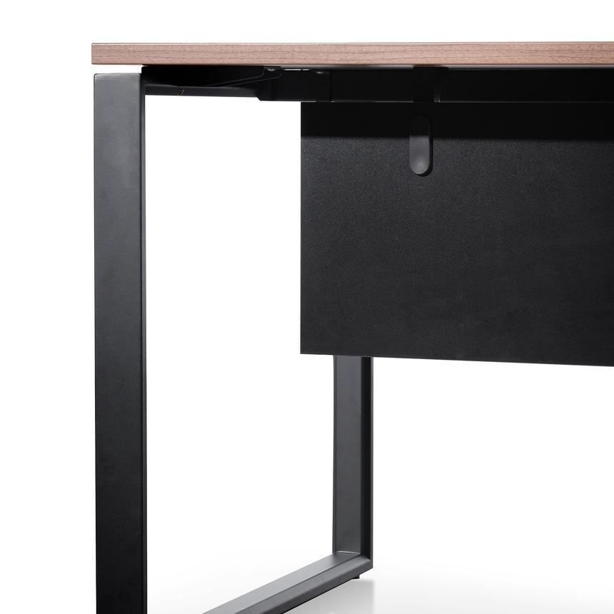 1.8m Executive Desk Left Return with Black Legs - Walnut