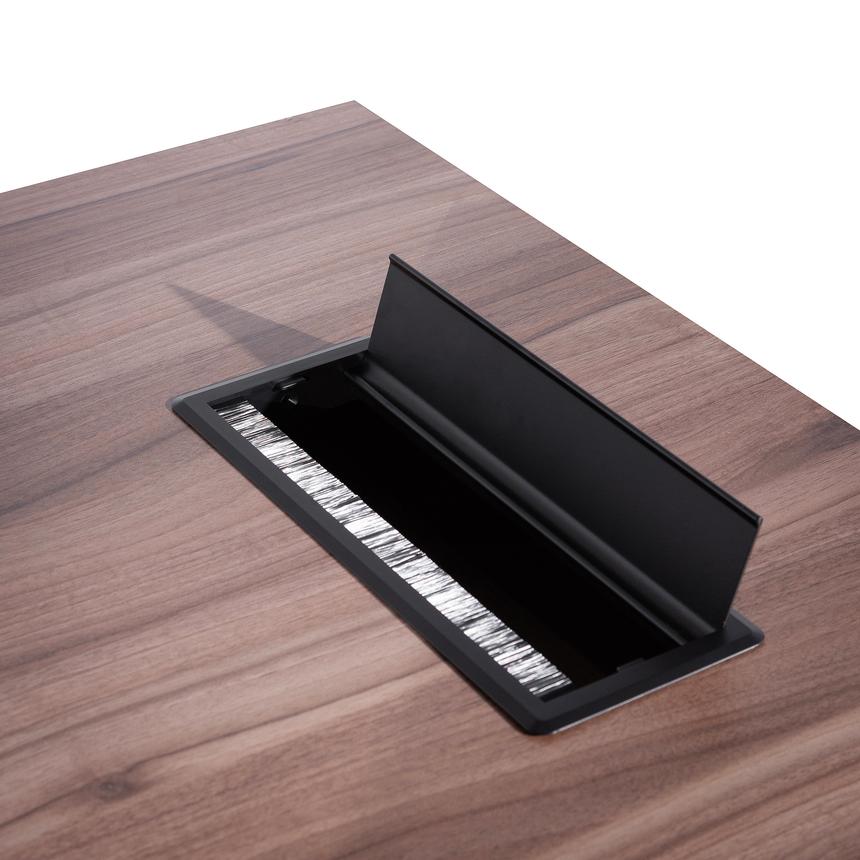 1.8m Executive Desk Left Return with Black Legs - Walnut