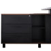 1.8m Executive Desk Left Return with Black Legs - Walnut - image 5