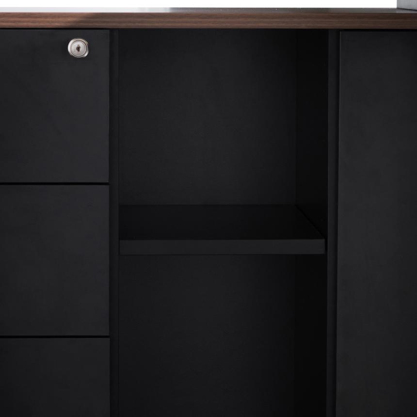 1.8m Executive Desk Left Return with Black Legs - Walnut