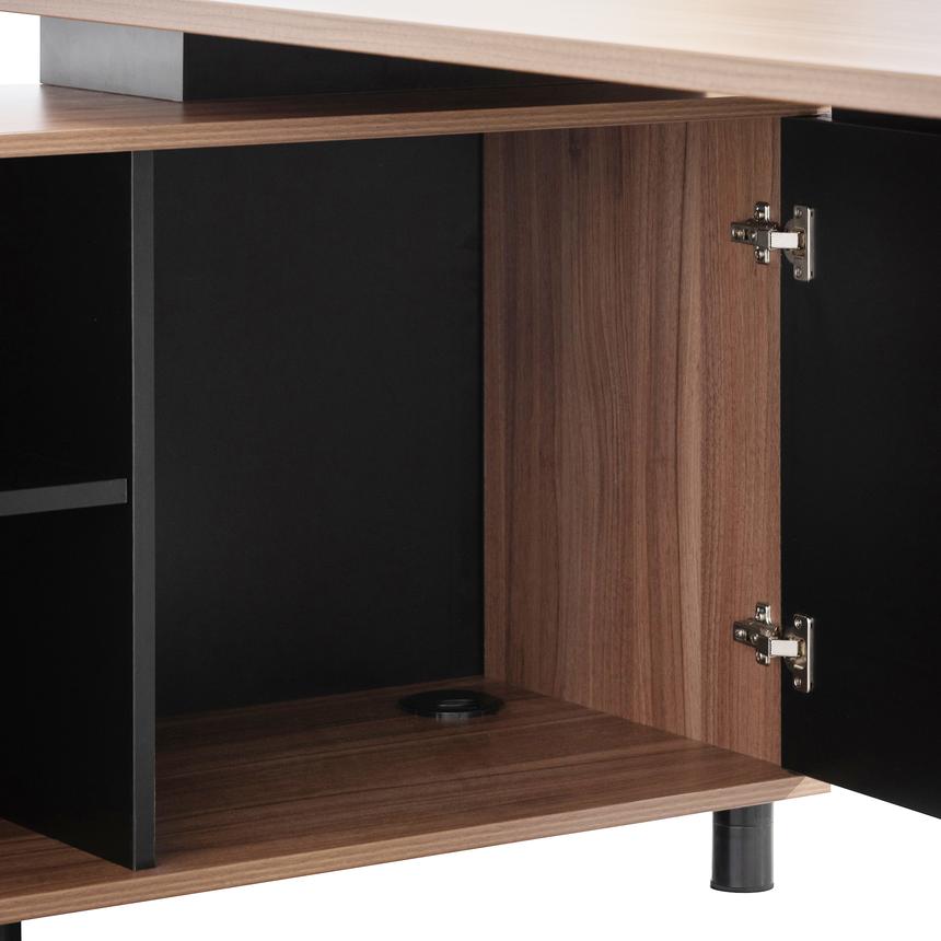 1.8m Executive Desk Left Return with Black Legs - Walnut