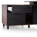 1.8m Executive Desk Left Return with Black Legs - Walnut - image 9