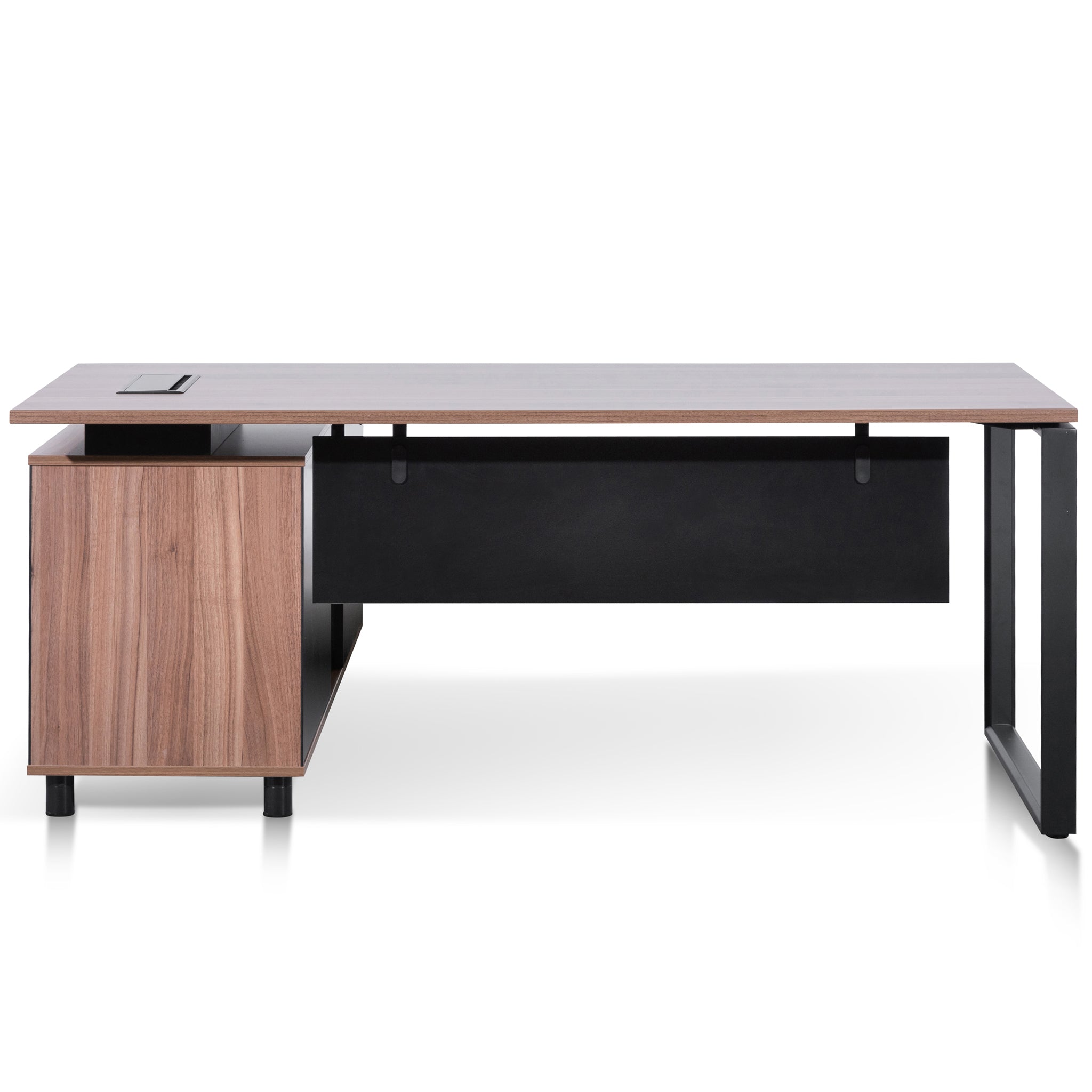 1.8m Executive Desk Right Return with Black Legs - Walnut - image 2