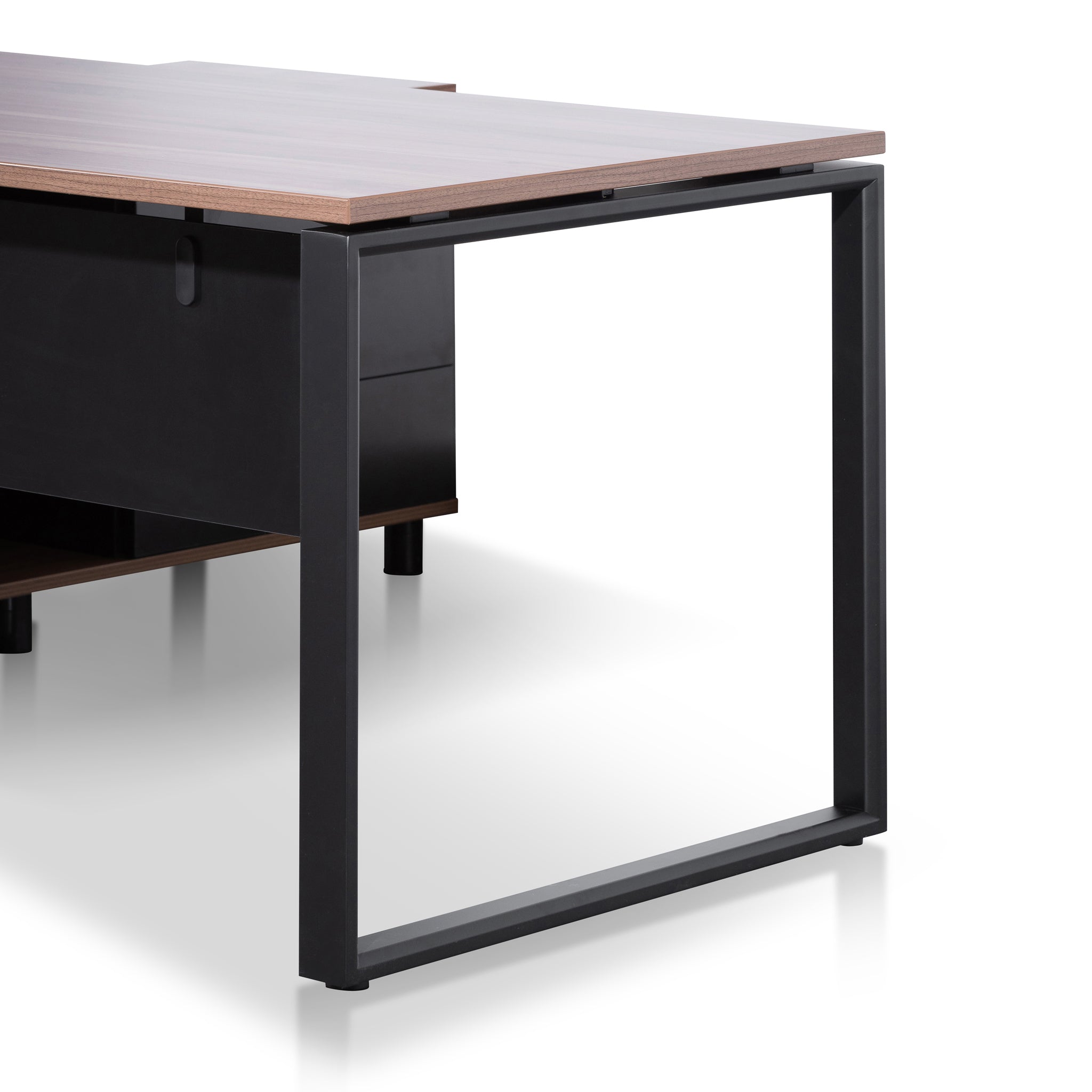 1.8m Executive Desk Right Return with Black Legs - Walnut - image 4