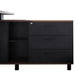 1.8m Executive Desk Right Return with Black Legs - Walnut - image 5