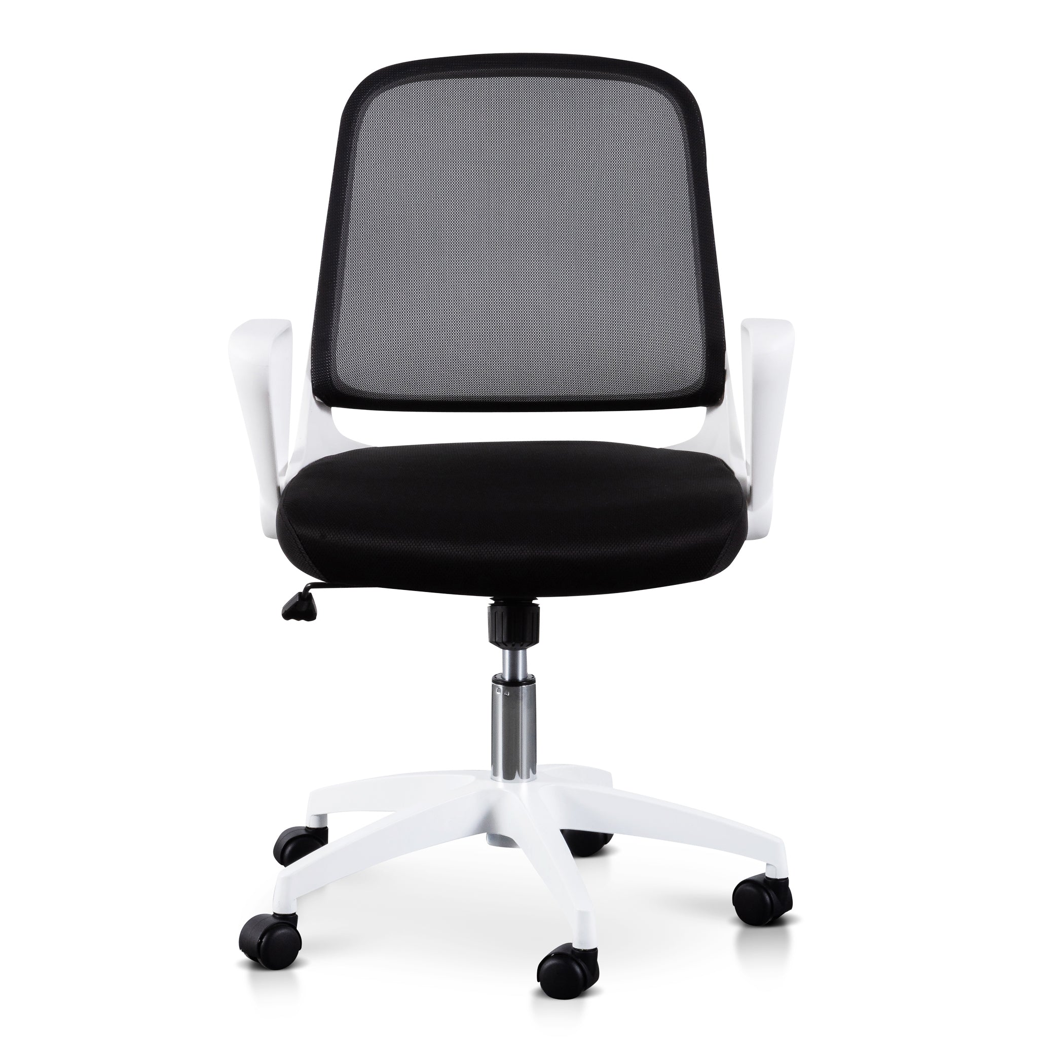 Black Office Chair - White Arm and Base - image 2