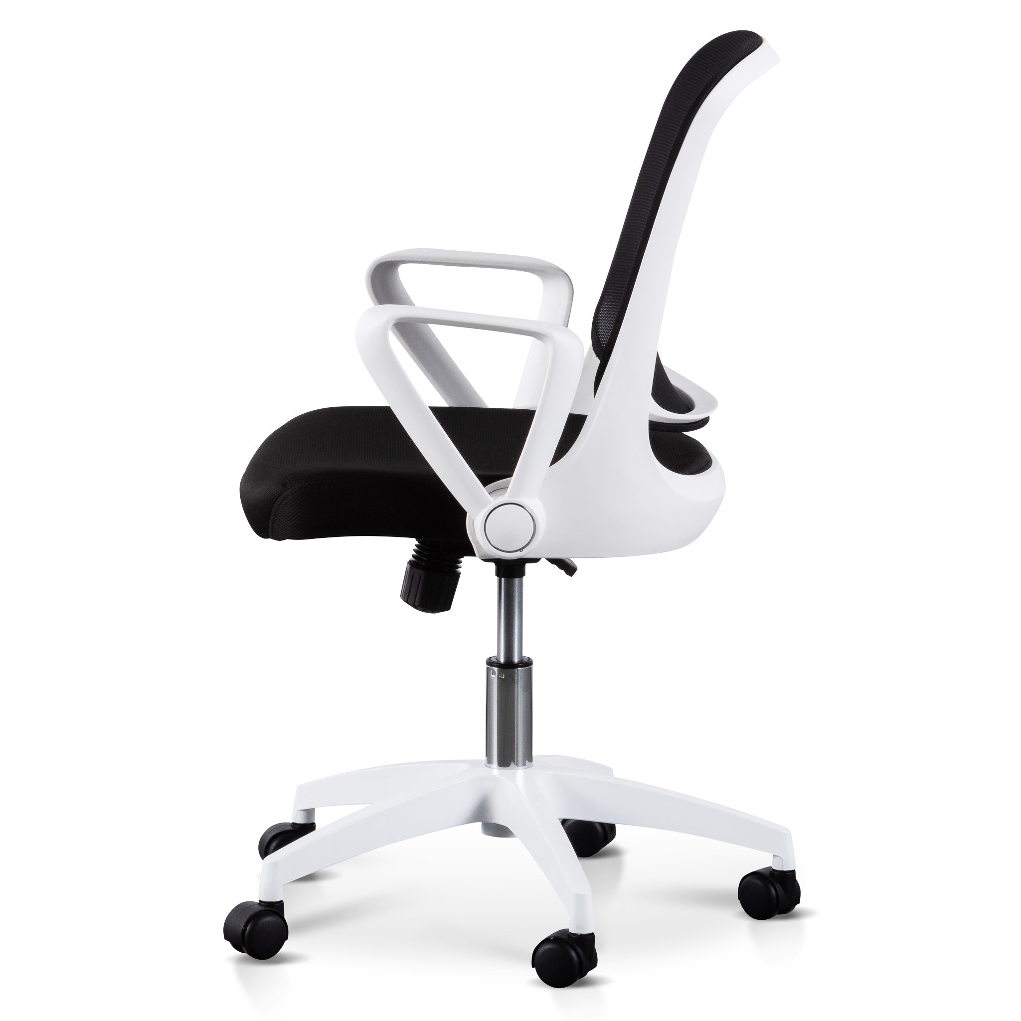 Black Office Chair - White Arm and Base - image 3