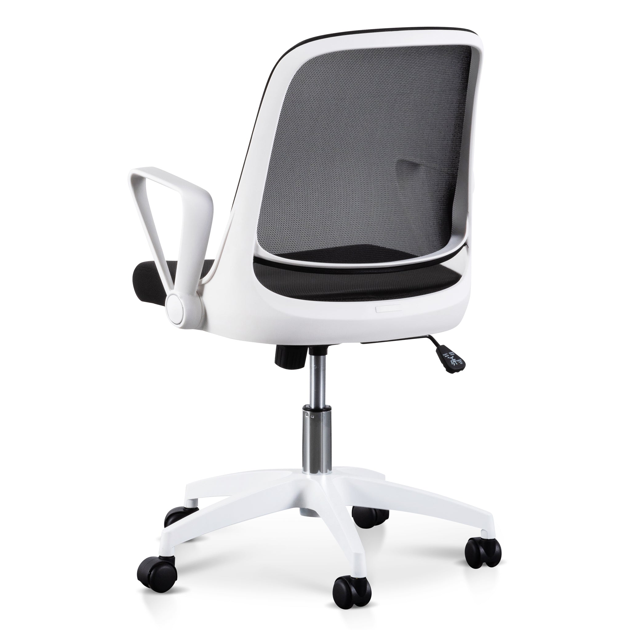 Black Office Chair - White Arm and Base - image 4