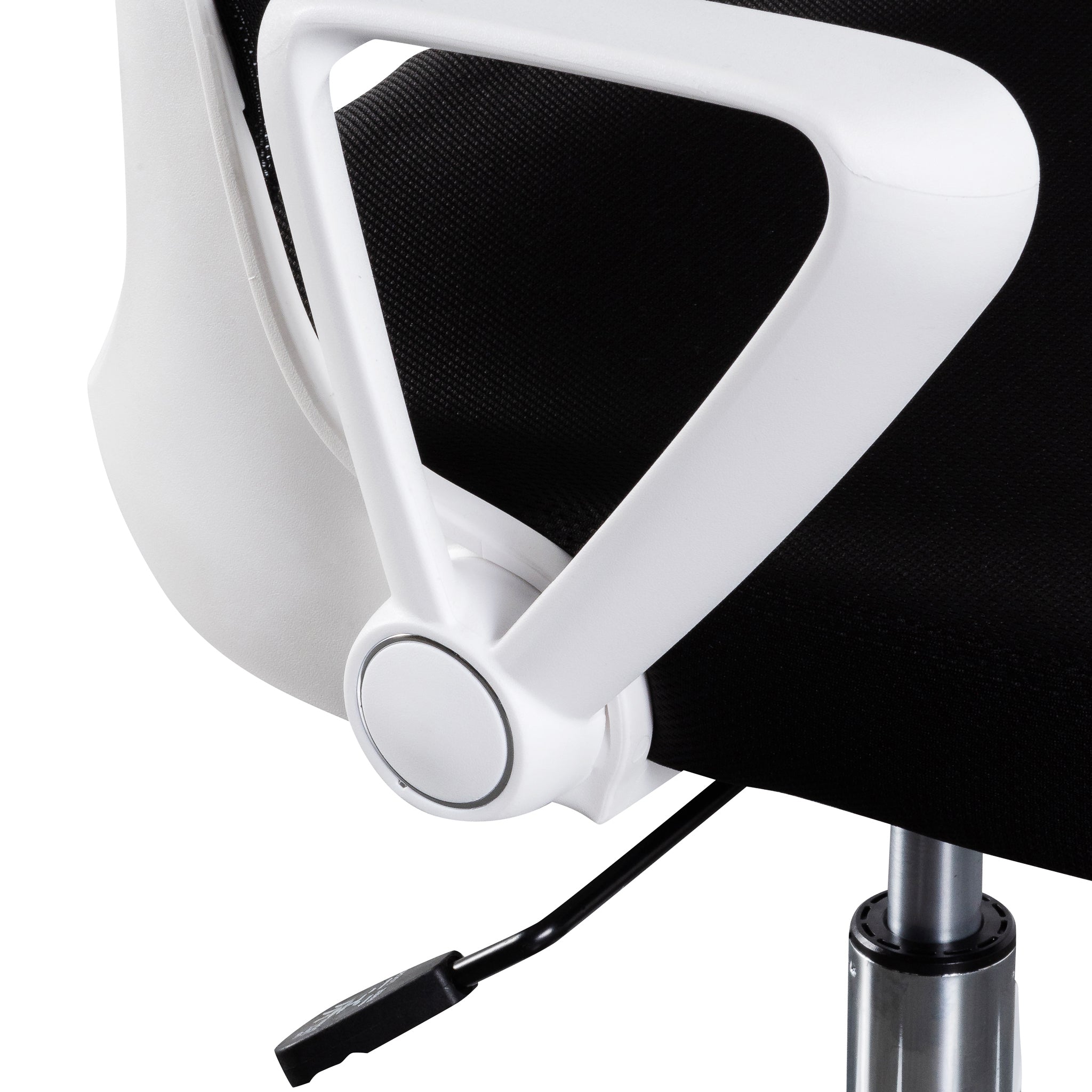 Black Office Chair - White Arm and Base - image 7