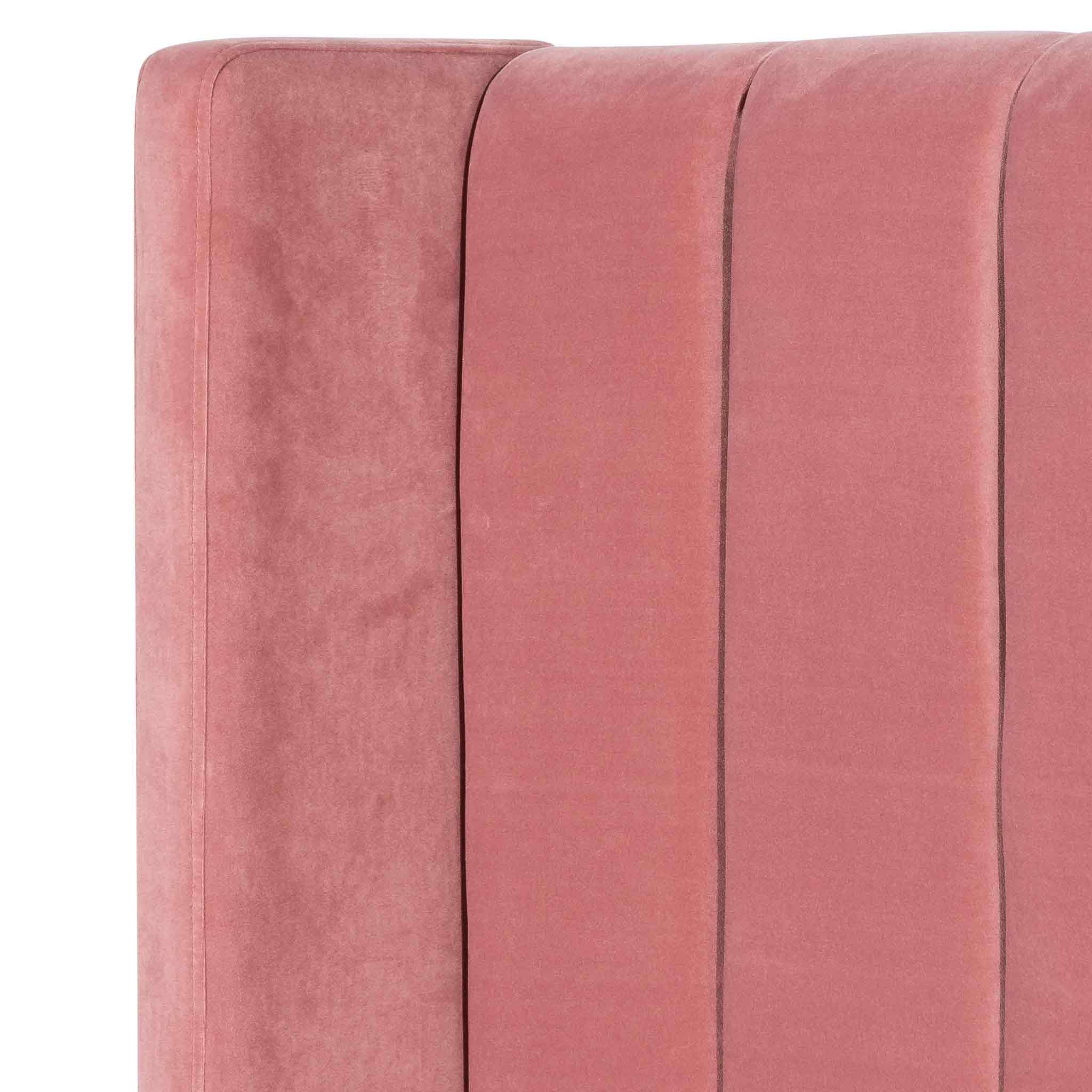 King Bed Frame - Blush Peach Velvet - image 5