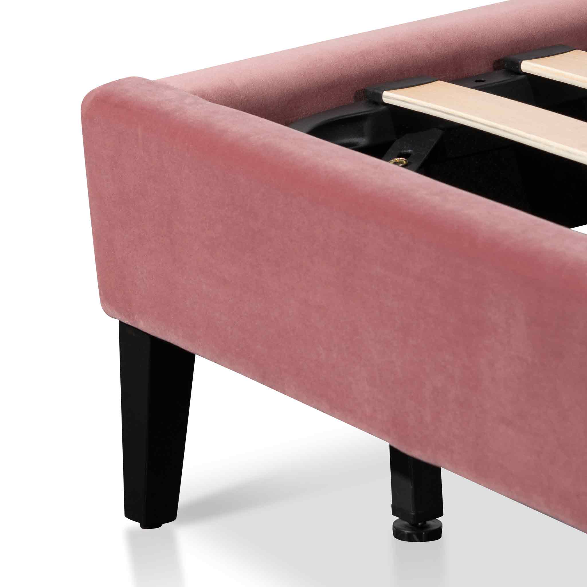 King Bed Frame - Blush Peach Velvet - image 6