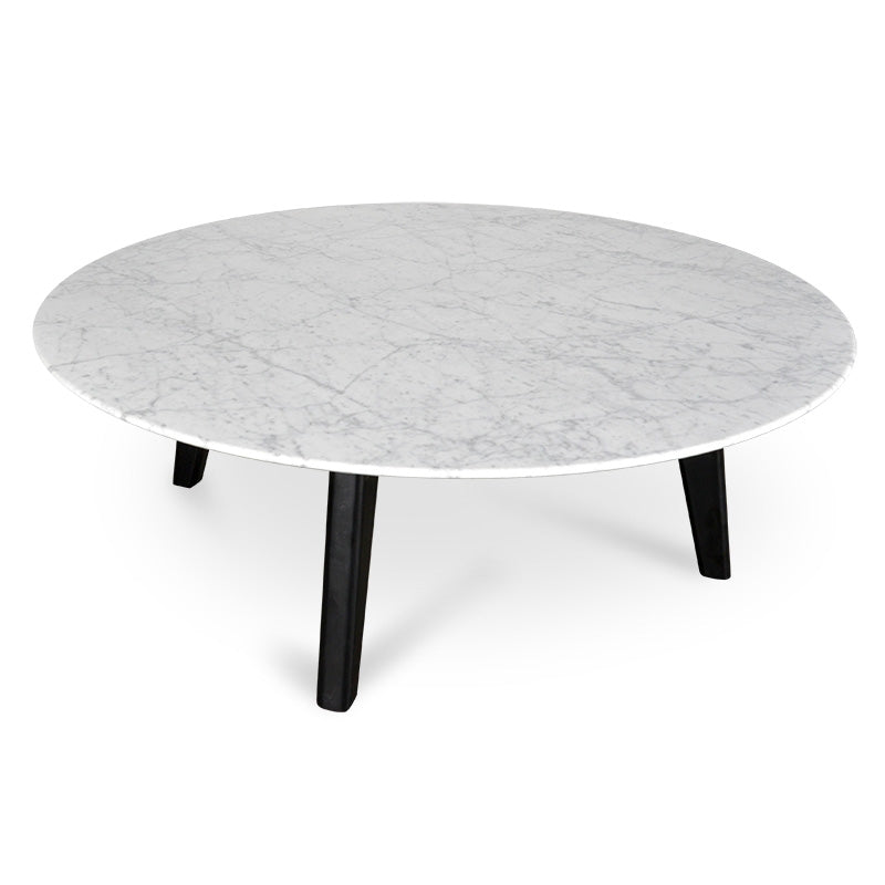 100cm Marble Coffee Table with Black Legs - image 3