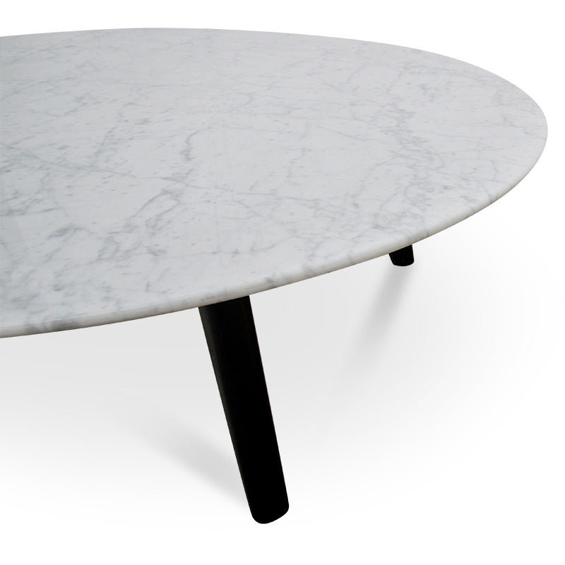 100cm Marble Coffee Table with Black Legs - image 4