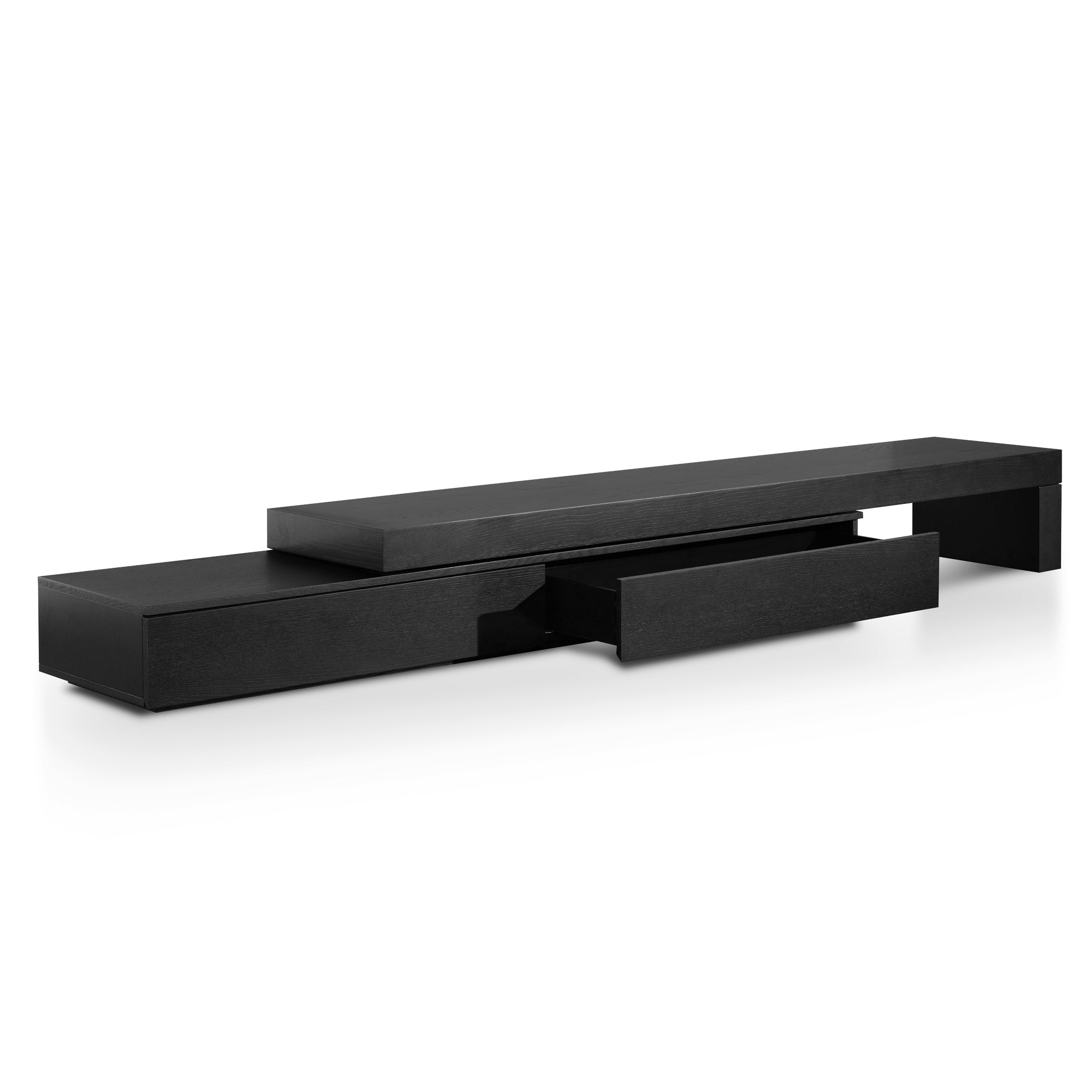 Lukas Extendable Entertainment TV Unit - Black Oak