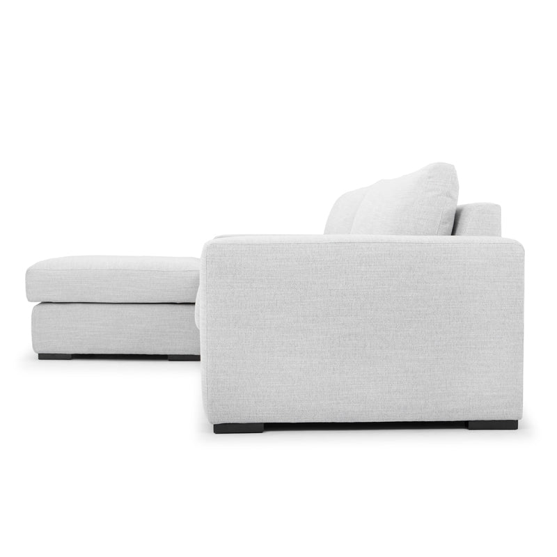 3 Seater Sofa With Chaise - Light Texture Grey