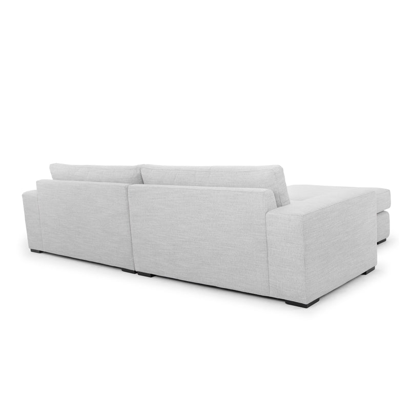 3 Seater Sofa With Chaise - Light Texture Grey