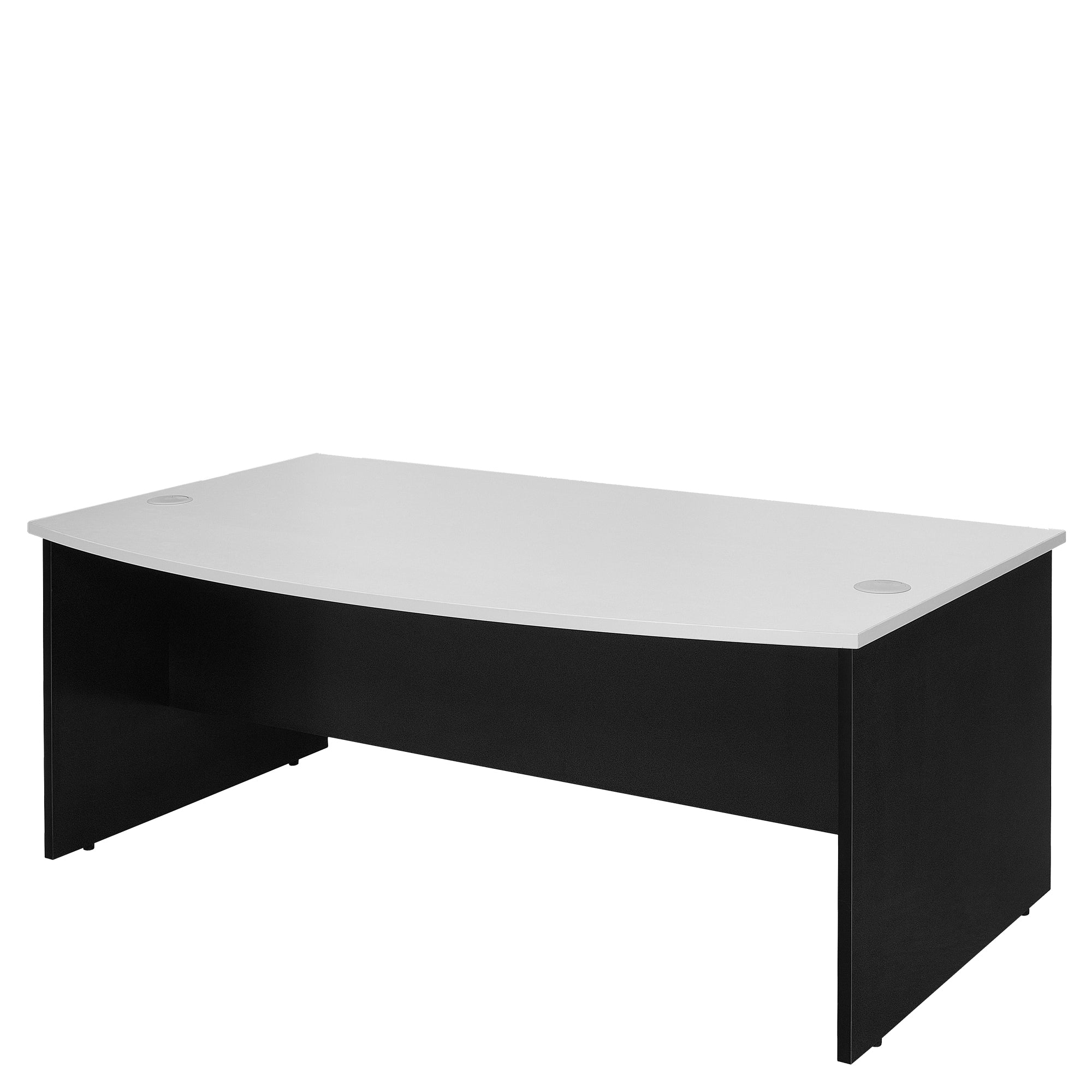 Bow Front Office Desk - White