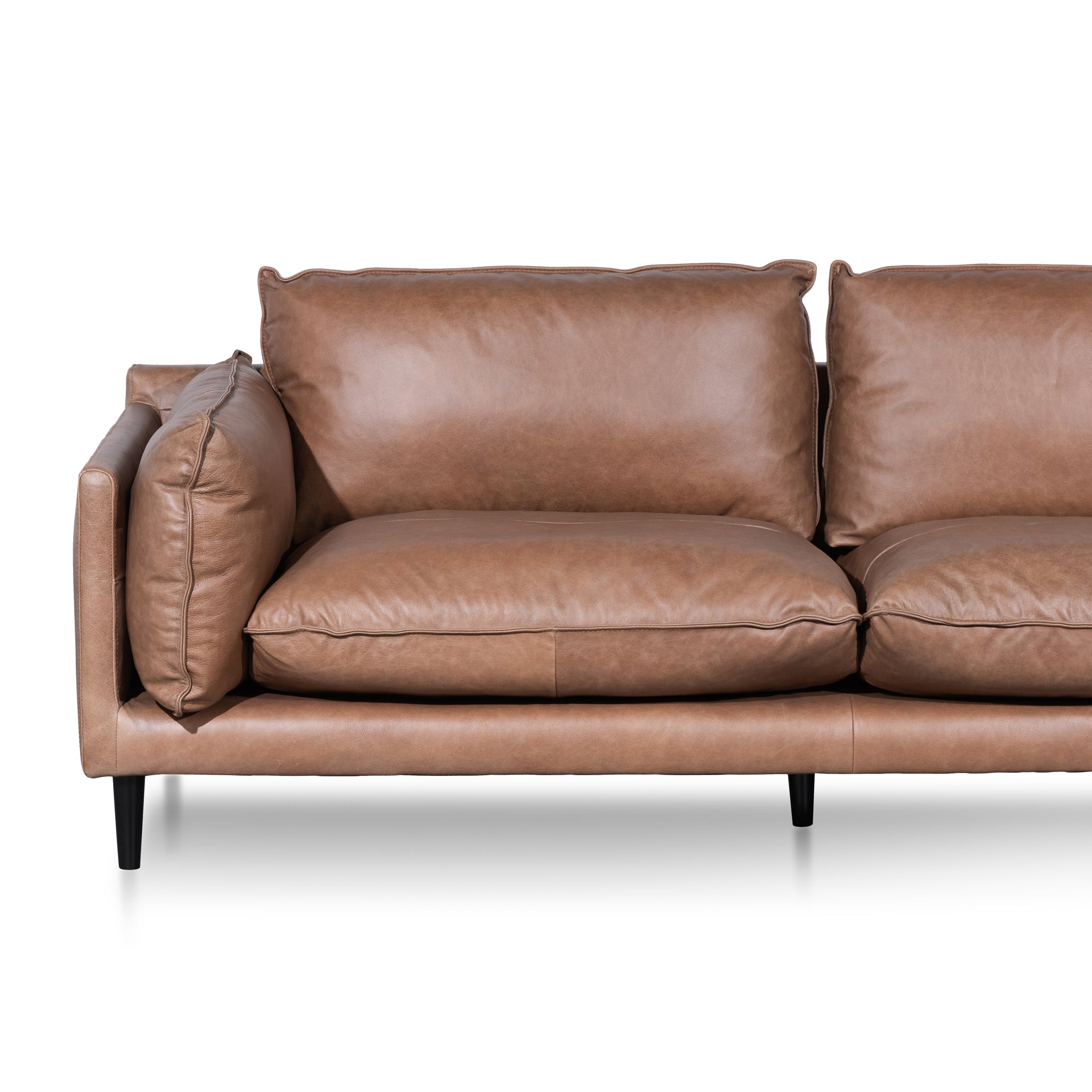 CLC6249-KSO 4 Seater Right Chaise Leather Sofa - Saddle Brown - Last one