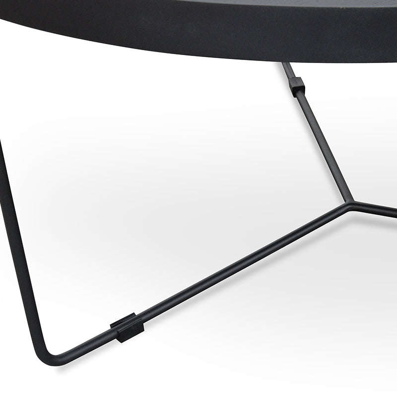 CCF391L-BB 90cm Round Coffee Table - Black Oak Top - Black Frame - Last one
