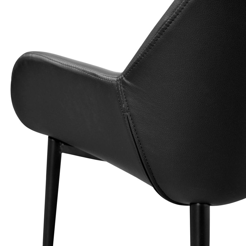 Dining chair - Black PU - Black Legs